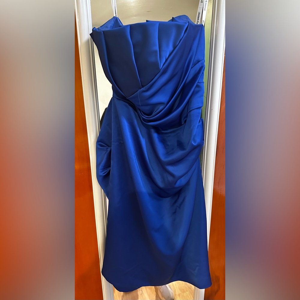 Blue David bridal bridesmaid dress
